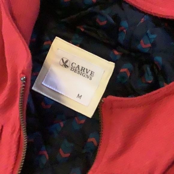 CARVE DESIGNS Red Festive Wool Blend Pea Coat M - Picture 7 of 11